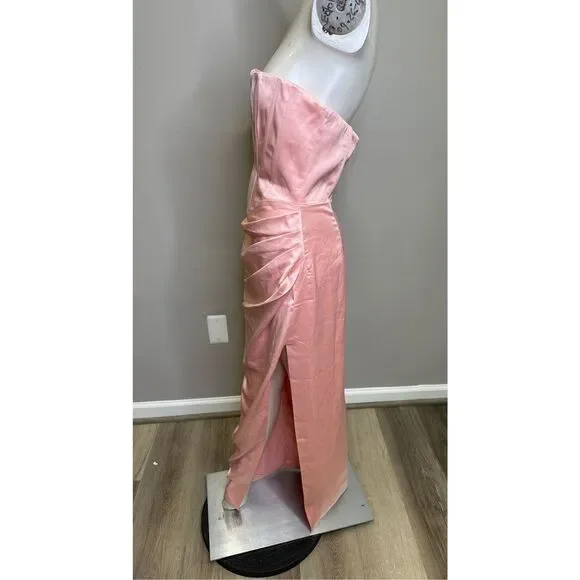 NWT Bardot Everlasting Satin Midi Dress in Soft Pink Size S $148 - Picture 3 of 6